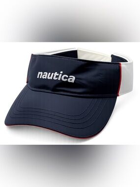 Vintage Y2K Nautica Navy White Red Sport Visor